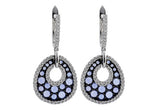 14KT White Gold Diamond and Sapphire Dangle Earrings